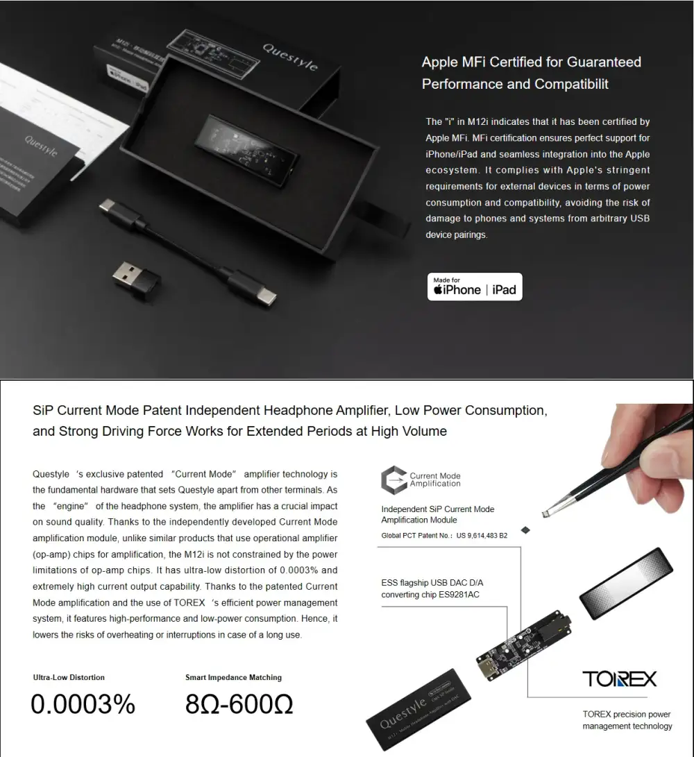 Questyle M12i Portable HiFi DAC & Headphone Amplifier
