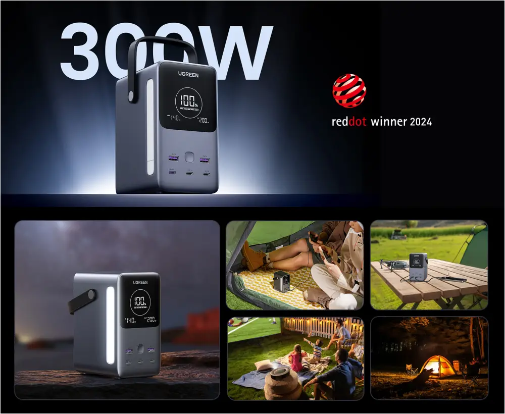 Ugreen PB770 300W 48000mAh LiFePO4 Power Bank with Smart Display UGREEN PB770 300W 48000mAh Power Bank tested on desk