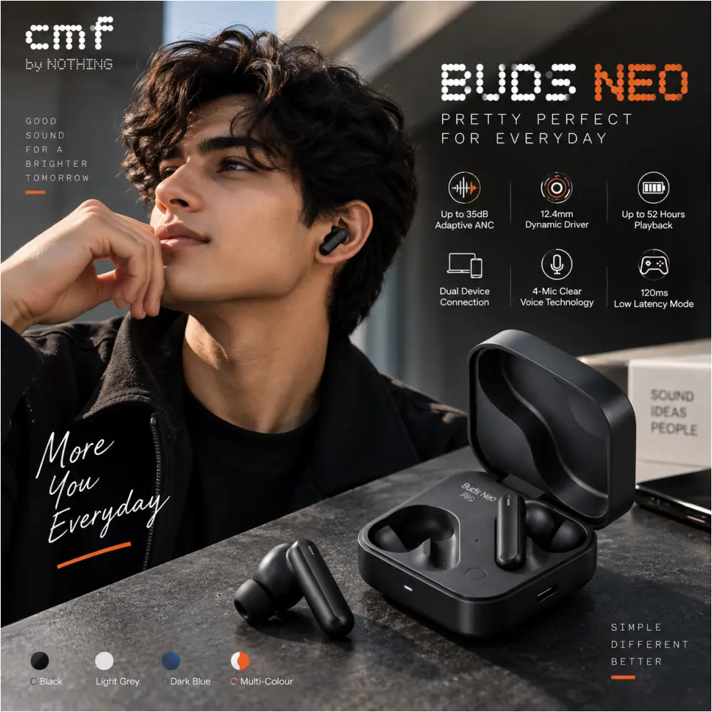 CMF Buds Neo True Wireless Earbuds with Adaptive ANC CMF Buds Neo True Wireless Earbuds with Adaptive ANC