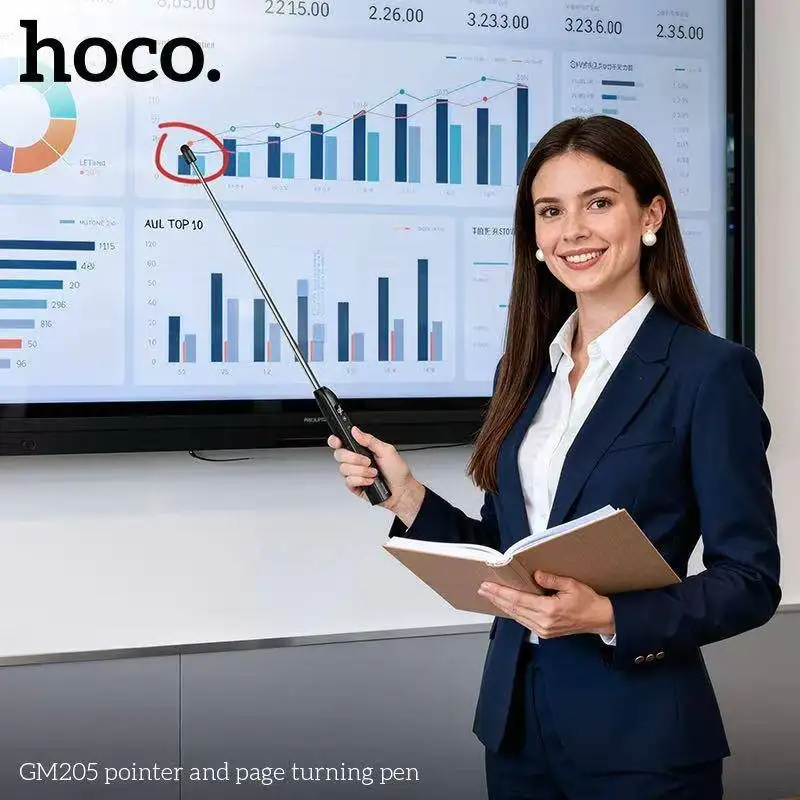 HOCO GM205 3-in-1 Wireless Presentation Remote with Extendable Pointer during Presentation