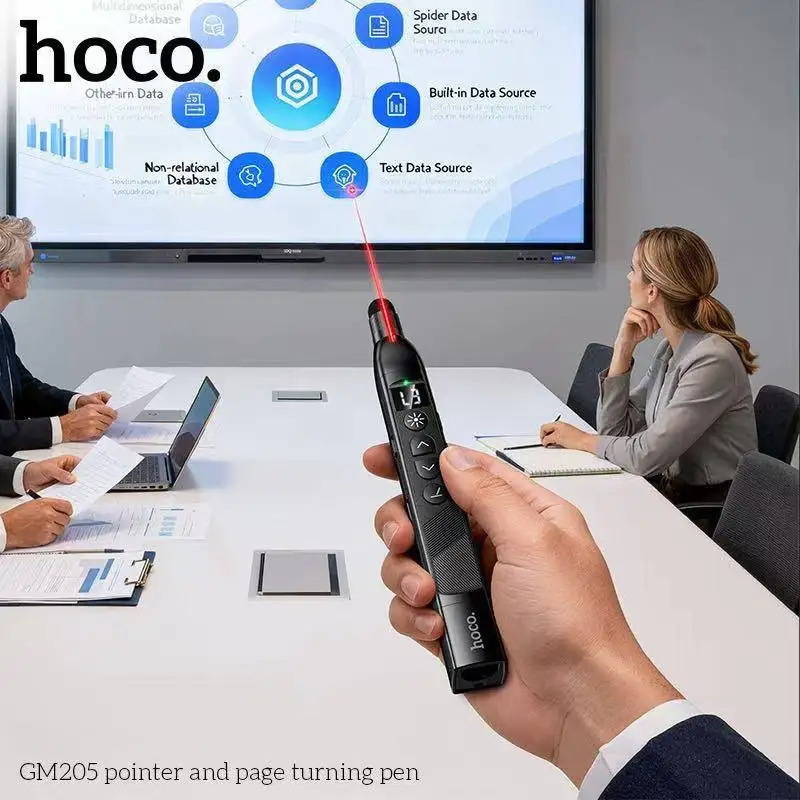 HOCO GM205 Wireless Presentation Remote with Red Laser Pointer in Meeting Presentation
