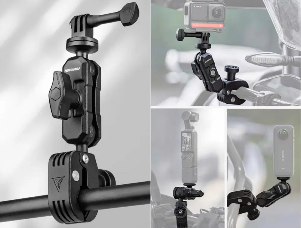 Motowolf MDL3532 Action Camera Mount Motorcycle Installation