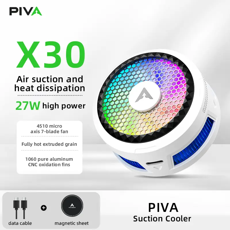 PIVA X30 27W Air Suction Gaming Phone Cooler with RGB Fan