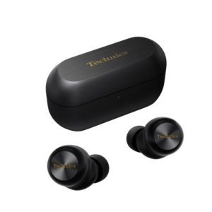 Technics EAH-AZ100 true wireless earbuds with charging case in black