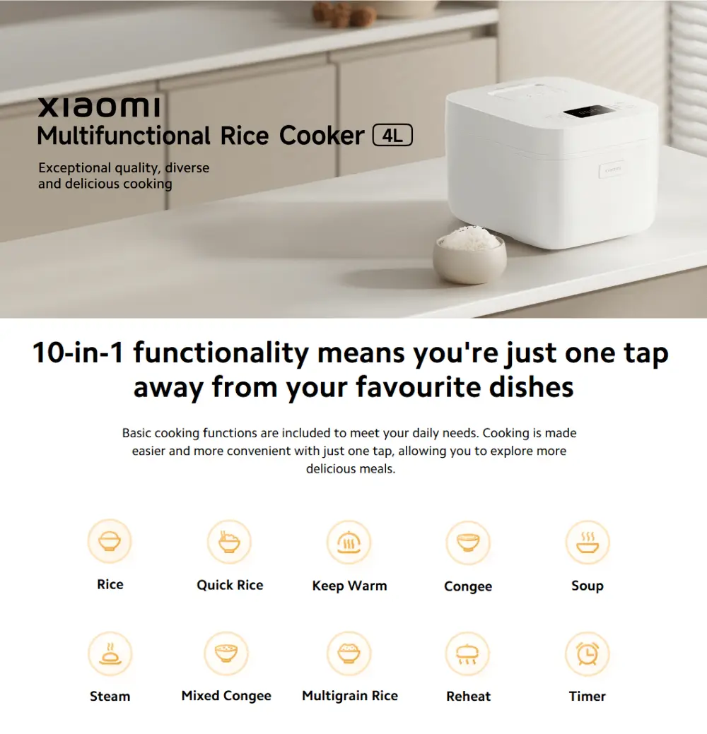 Xiaomi MFB090-1 Multifunctional Rice Cooker 4L with 10 Cooking Functions