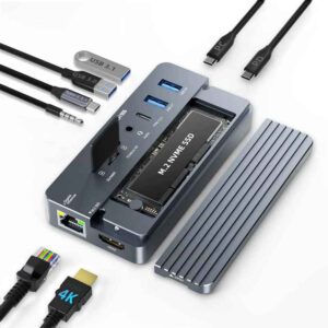 ACASIS CM073 10-in-1 USB-C Hub with M.2 NVMe SSD Enclosure and HDMI