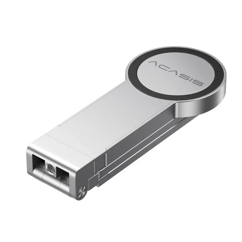 acasis-ms1-magsafe-iphone-stand. ACASIS MS1 MagSafe-compatible iPhone stand and SSD enclosure