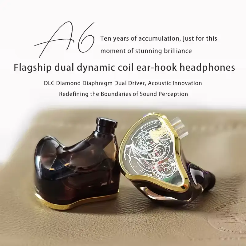 BLON A6 10th Anniversary Dual Dynamic Driver IEM Black Gold