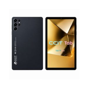 CCIT Tab 19 Plus Black 10.1 Inch Android Tablet Front and Back View