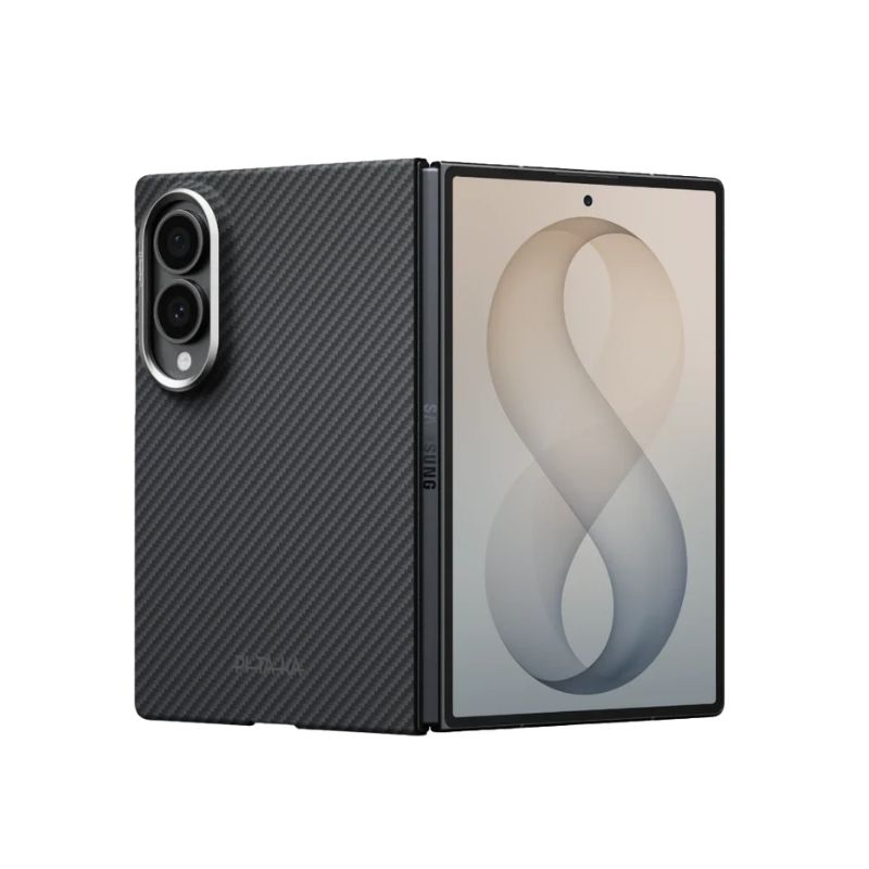 PITAKA Galaxy Z Fold8 Edge Case – Black/Grey PITAKA Galaxy Z Fold8 Edge Case 600D Aramid Fiber Black Grey