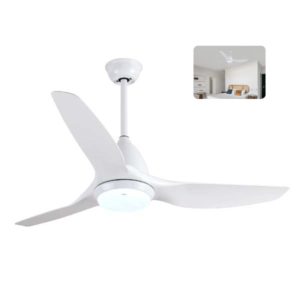 TCL 48 Inch White Ceiling Fan with LED Light and Remote Control