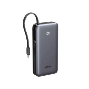 UGREEN PB528 20000mAh 30W Power Bank Gray with Dual Built-in USB-C Cables Copy