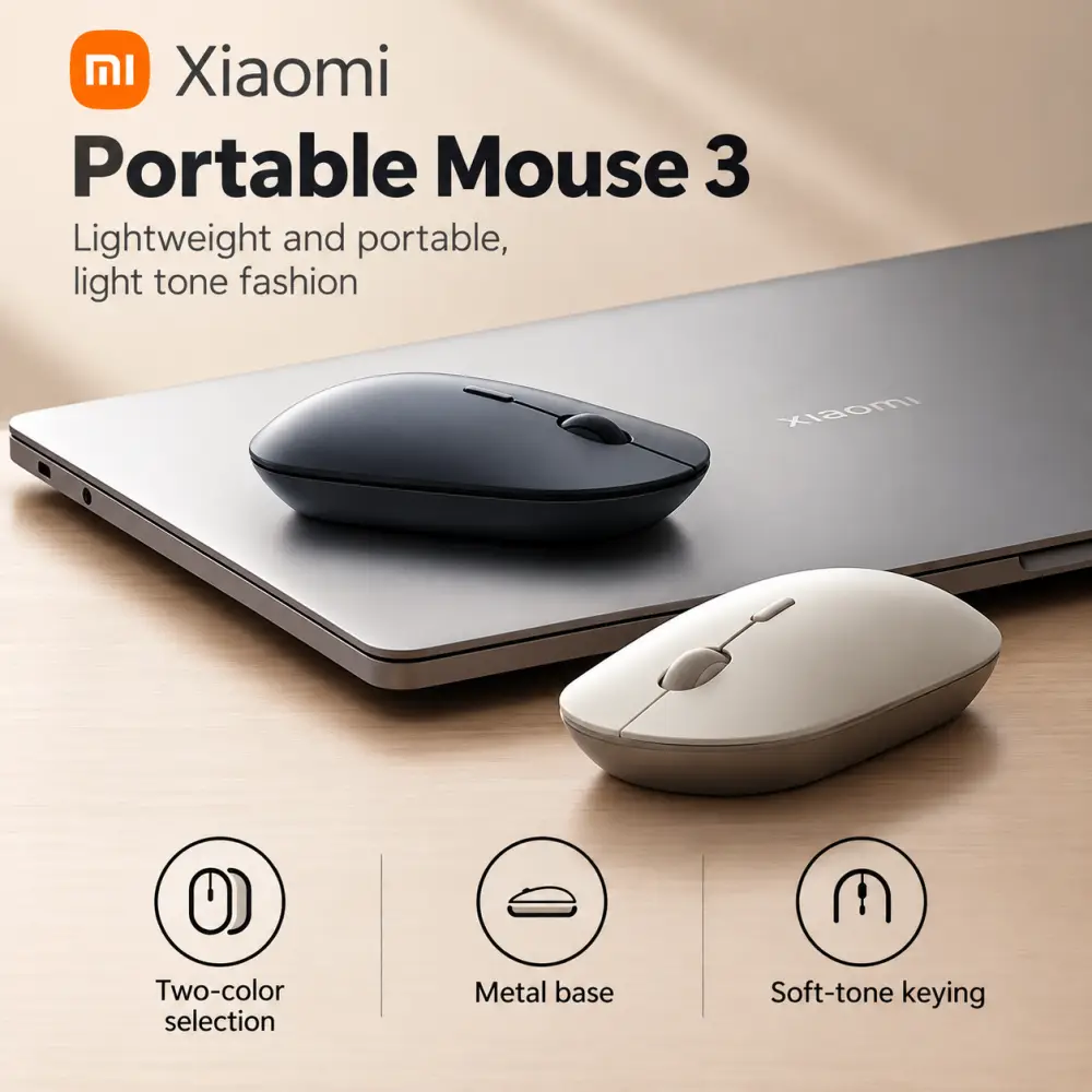 Xiaomi Portable Mouse 3 XMBXSB01YM features and design